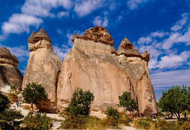 Ev peri bacaları kayalar mantar Pasabag, keşişler Vadisi, Kapadokya cave.