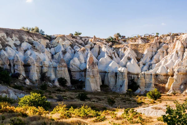 Pilares Pedra Vale Amor Parque Nacional Goreme Aldeia Goreme Anatólia — Fotografia de Stock