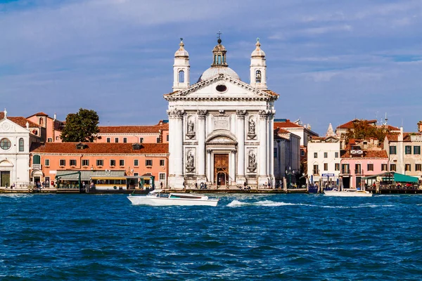 Venice Italy October 2017 View Promenade Fondamenta Church Delle Zattere — стоковое фото