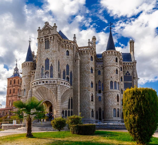 Astorga Leon Spain October 2016 Astorga Episcopal Palace Neo Gothic — стокове фото