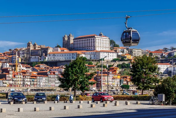 Porto Portugal October 2016 Cabin Cableway Background Urban Landscape — стокове фото