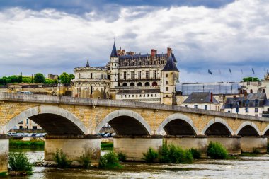 Loire Valley 'deki Amboise Kalesi, Touraine Bölgesi, Fransa