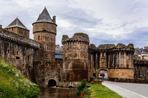 Tours Remparts Château Fougères Bretagne Nord Ouest France — Photo