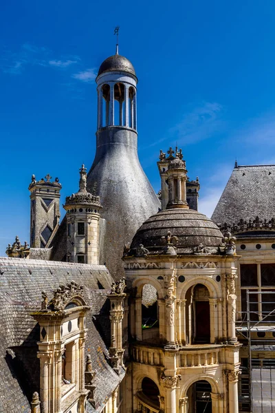 Szczegóły Dachu Chateau Chambord Chambord Francja Cosson Francuski — Zdjęcie stockowe