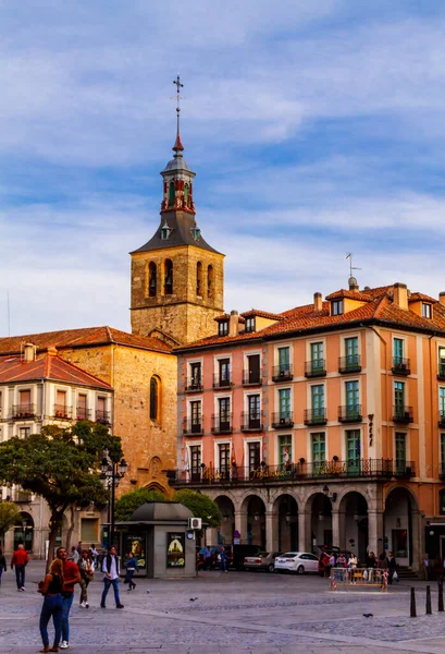 Segovia España Octubre 2016 Turistas Plaza Mayor Del Casco Antiguo — Foto de Stock