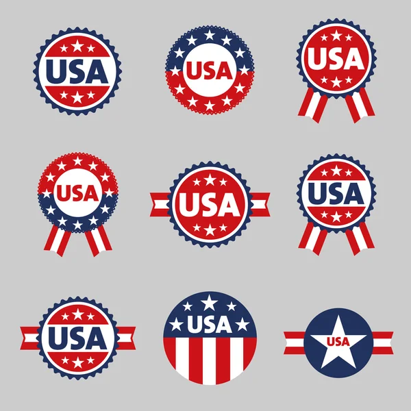 Etichette USA, segno, set vettoriale tag — Vettoriale Stock