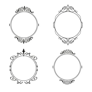 vektör çerçeve etiketleri kümesi süs vintage dekorasyon