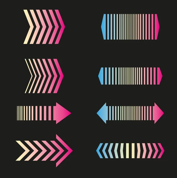 Arrows set linear design elements — Stockový vektor