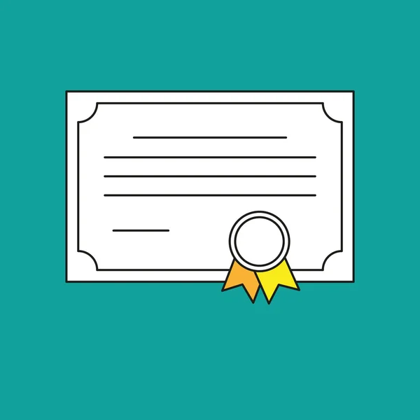 Certificate vector diploma illustration icon — Stock Vector