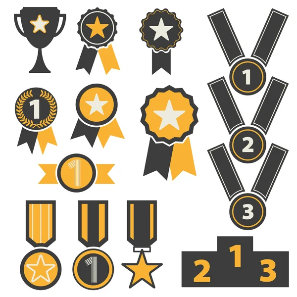 Iconos de premio set vector — Vector de stock
