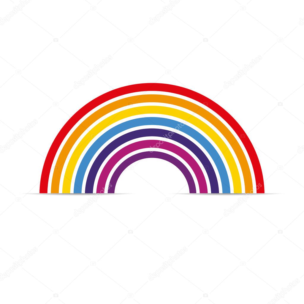 Rainbow icon flat vector