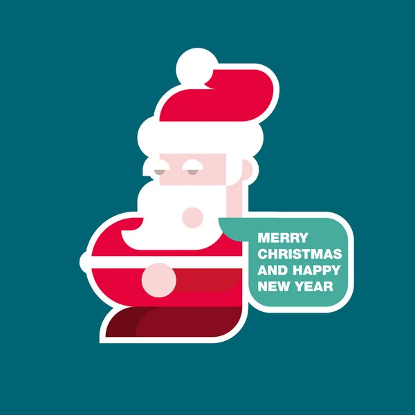 Papai Noel vetor ilustração colorida em estilo de design plano — Vetor de Stock