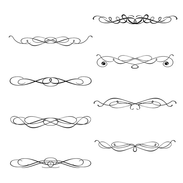 Conjunto vectorial de elementos de diseño caligráfico y decoración de página — Vector de stock