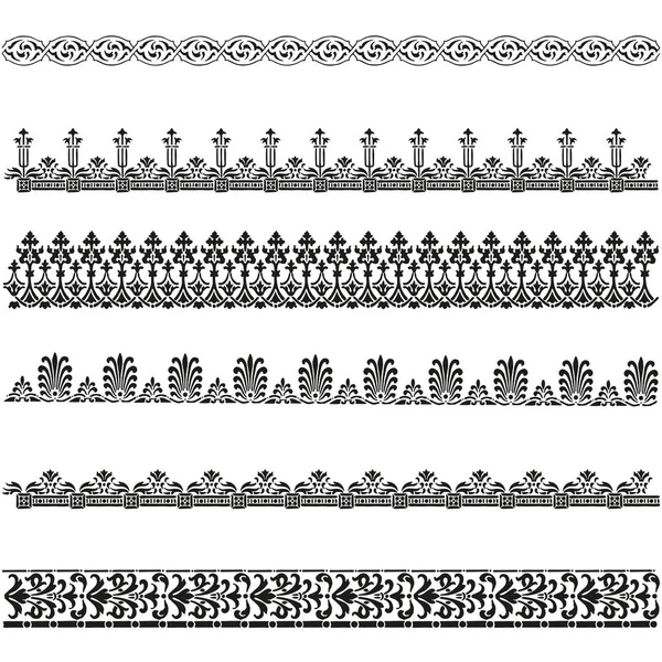 Conjunto de diseños fronterizos antiguos — Archivo Imágenes Vectoriales