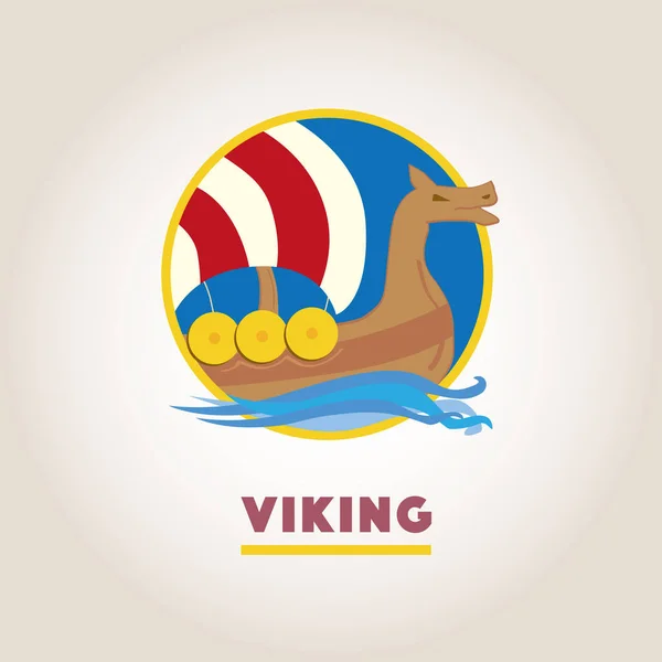 Nave vichinga logo sportivo — Vettoriale Stock