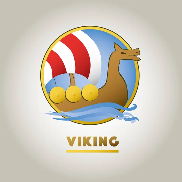 Viking ship sport logo — Stock Vector