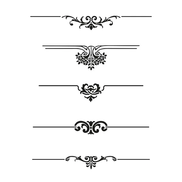 Conjunto de elementos de design caligráfico e decoração de página — Vetor de Stock