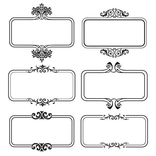 Set van kalligrafische frames vectorillustratie — Stockvector