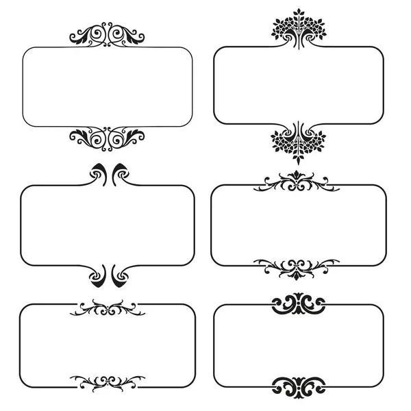 Set van kalligrafische frames vectorillustratie — Stockvector
