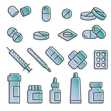 Modern tıp Icon set