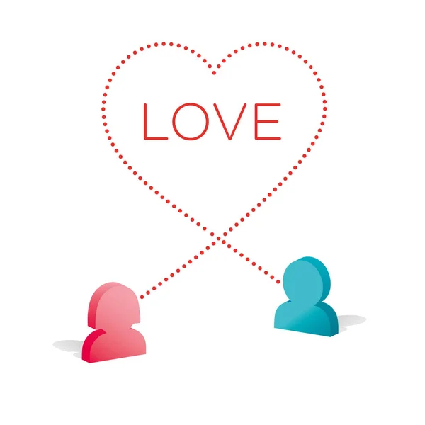 Soziale Netzwerke Konzept Liebe Vektor Illustration — Stockvektor