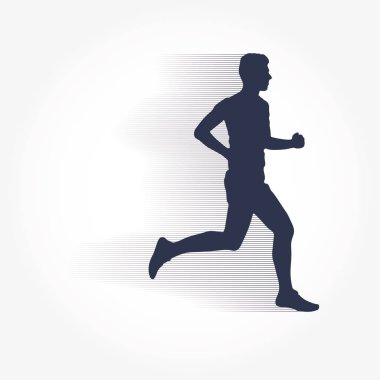 Vektör runner ve maraton satır siluet simge