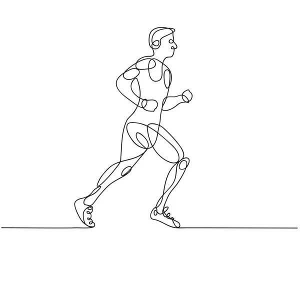 Disegno continuo della linea variabile RUNNER - — Vettoriale Stock