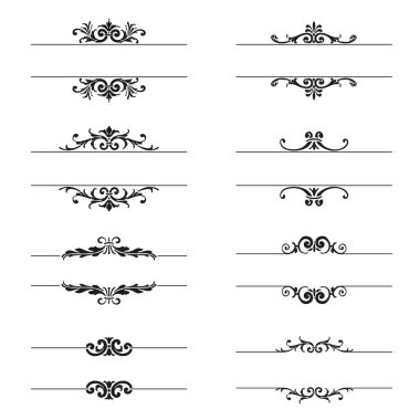 Vector - Set of calligraphic design elements and page decor clipart