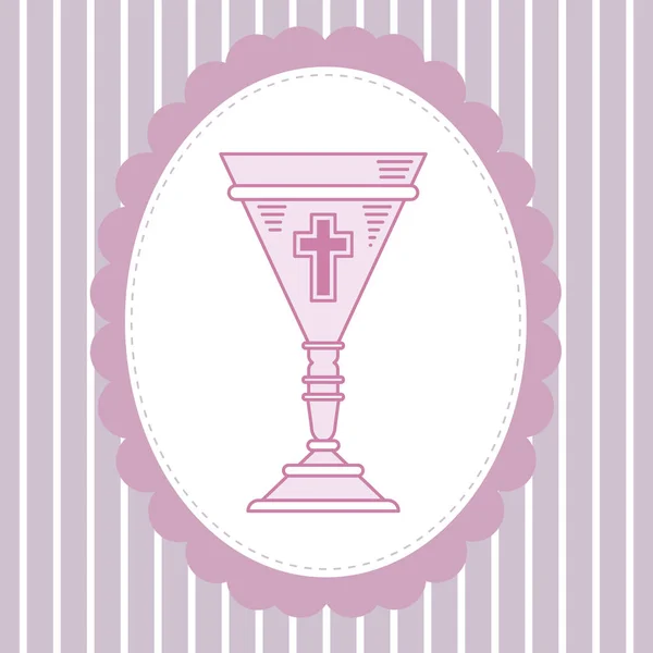 Cálice copo ícone de primeira comunhão vetor gráfico — Vetor de Stock