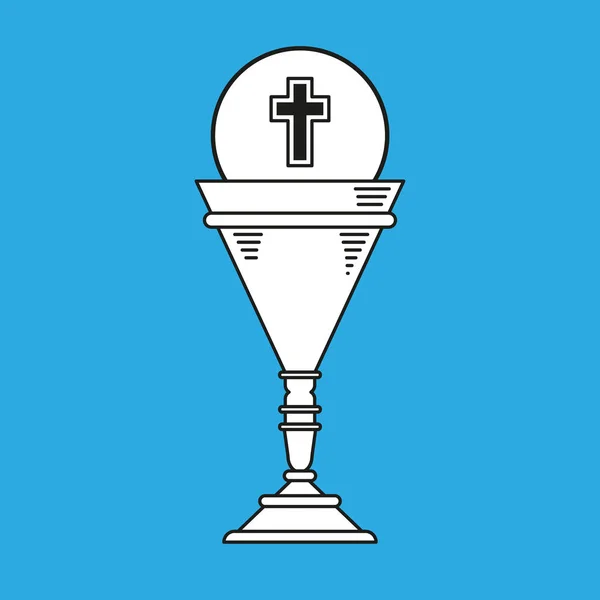 Coupe calice première communion icône vecteur graphique — Image vectorielle