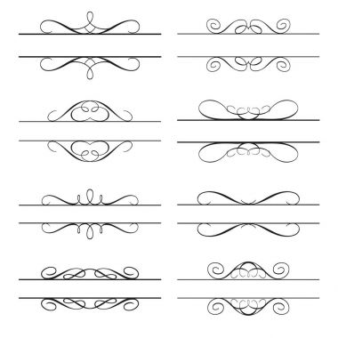 Set of calligraphic design elements and page decor clipart