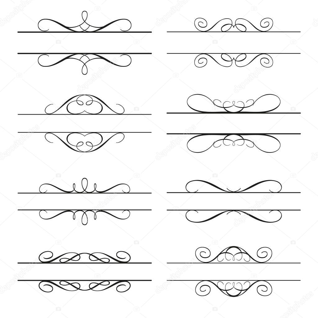 Set of calligraphic design elements and page decor