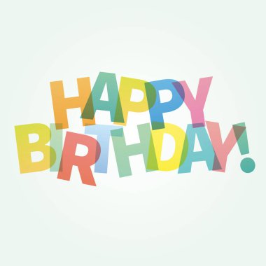 Mutlu doğum günü kartı renkli vektör çizim