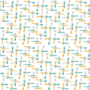 Arka plan illüstrasyon çatal ve mutfak eşyaları desen