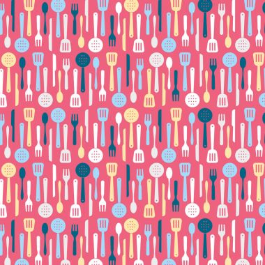 Arka plan illüstrasyon çatal ve mutfak eşyaları desen