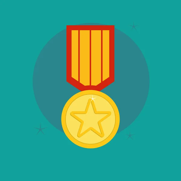 Medal award winner trophy illustration vector flat — Stock Vector