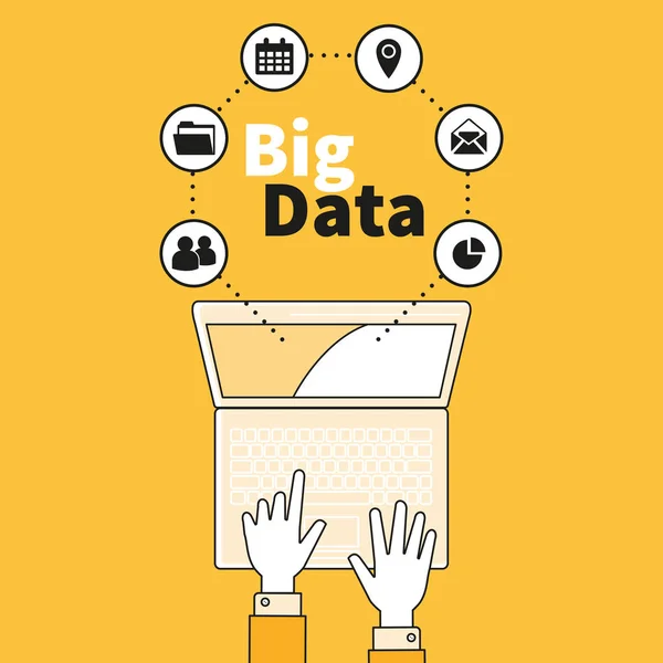 Big Data Management Icons Vektor Illustration Design — Stockvektor