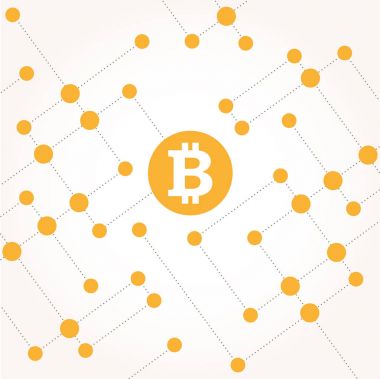 Bitcoin para illüstrasyon daireler vektör ile