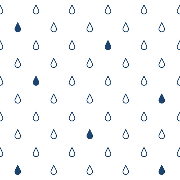Naadloze patroon met druppels regen — Stockvector