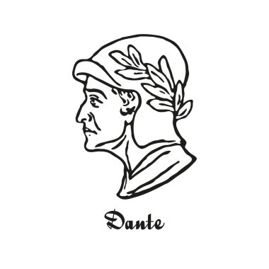 Illustration of Dante Alighieri vector clipart