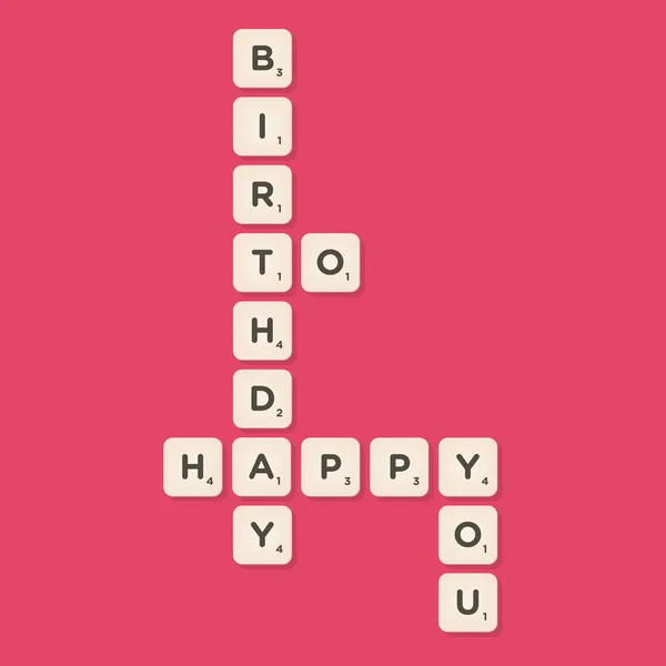 Happy Birthday message written with tiles vector illustration — Stock Vector