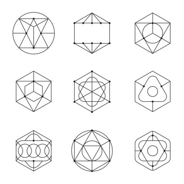 Soyut geometrik formlar vektör ayarla 