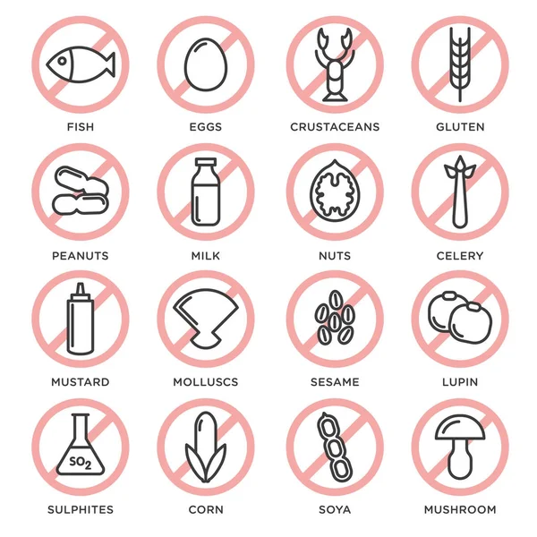 Allerjen ücretsiz simgeler kümesi vektör