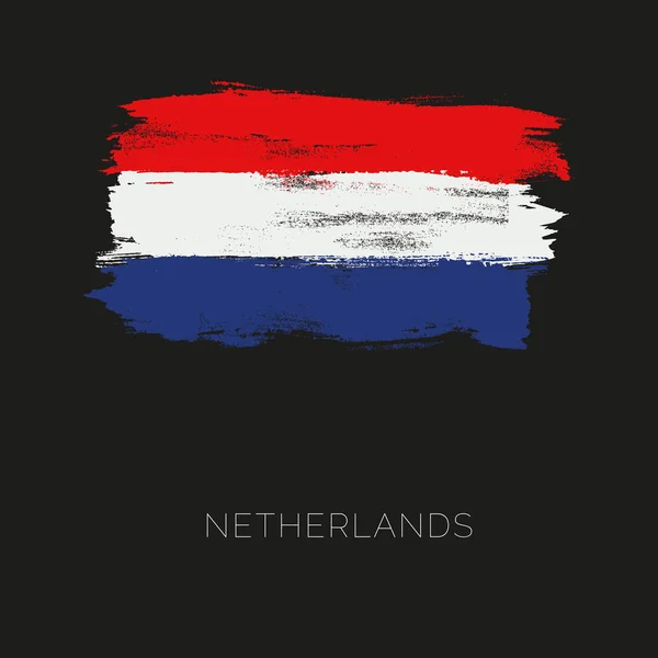 Niederlande bunte Pinselstriche gemalte Nationalflagge — Stockvektor