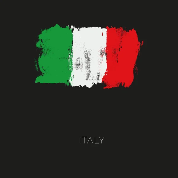 Italy colorful brush strokes painted national country flag icon. — Stock Vector