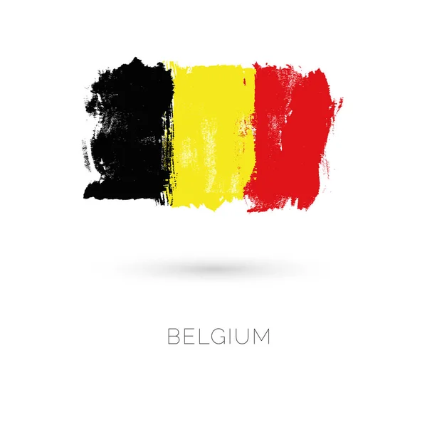 Belgique coups de pinceau colorés peint drapeau national — Image vectorielle