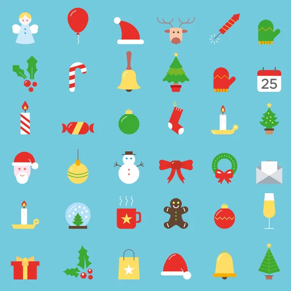 Colorful vector christmas icons big collection — Stock Vector