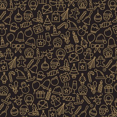 Noel simgeleri ile arka plan. Vektör çizim kart, poster, afiş için...