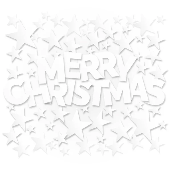 Merry Christmas lettering with stars. Background vector — Stock Vector