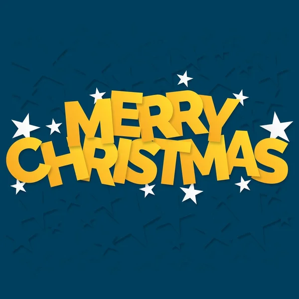 Merry Christmas belettering met sterren. Achtergrond vector — Stockvector